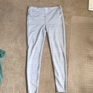 Athleta size L leggings - white/light blue texture